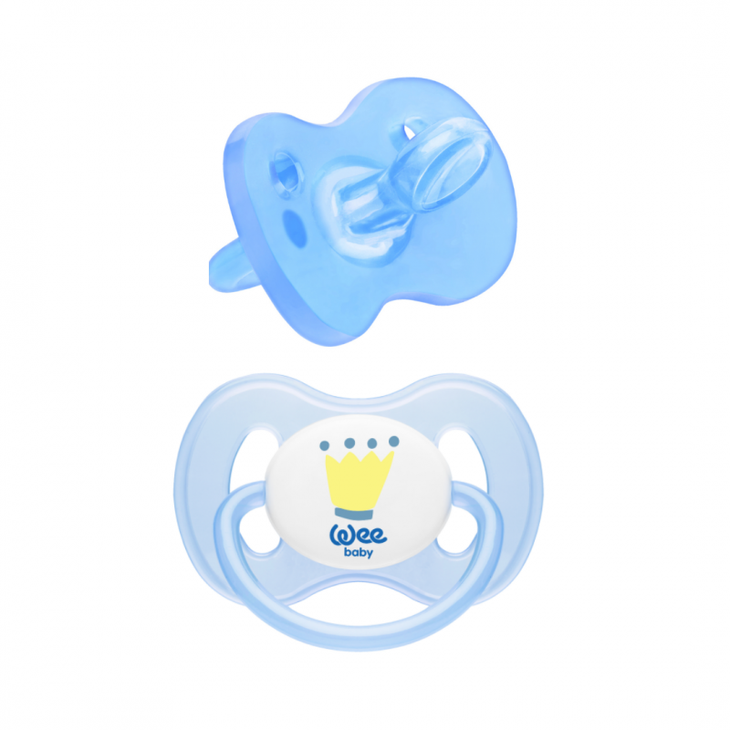 Emzik - Wee Baby Damaklı Silikon Emzik No:2 (6-18 Ay) - Mavi