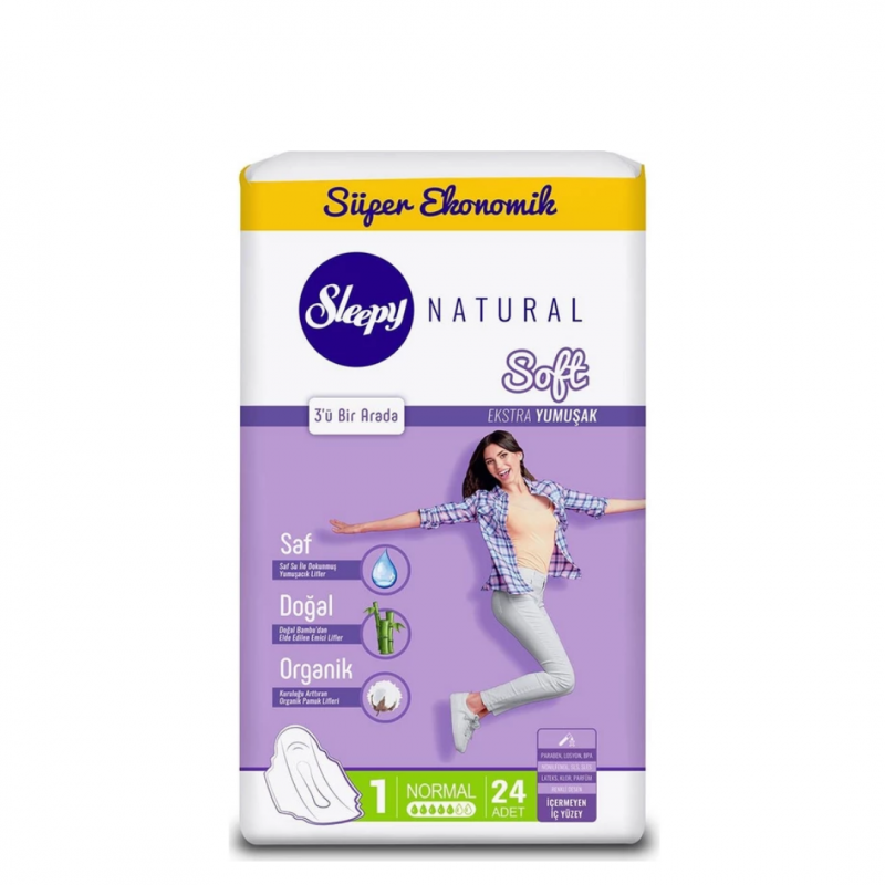 Hijyenik Ped Normal - Sleepy Natural Soft Ekstra Yumuşak Normal (24'lü Ped)